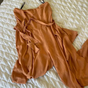 Olía strapless open slit jumpsuit